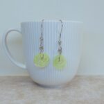 עגילים דיסק ירוק בהיר