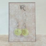 עגילים דיסק ירוק בהיר