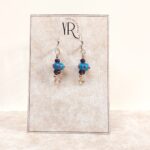 עגילים טורקיז נקודות סגולות