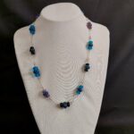 שרשרת חוליות שחור טורקיז סגול