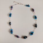 שרשרת חוליות שחור טורקיז סגול