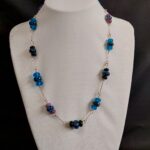 שרשרת חוליות שחור טורקיז סגול