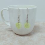 עגילים דיסקים ירוק בהיר