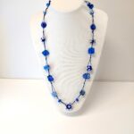 שרשרת שרוך ארוך דיסקים כחולים