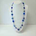 שרשרת שרוך ארוך דיסקים כחולים