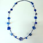 שרשרת שרוך ארוך דיסקים כחולים